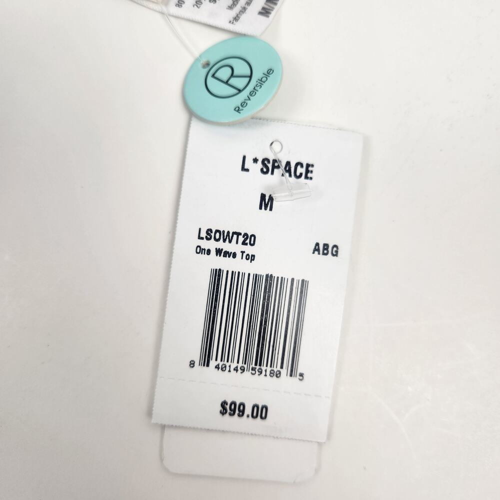 L*Space One Wave Reversible Bikini Top in Blue Pink Size Medium NWT - Picture 6 of 6